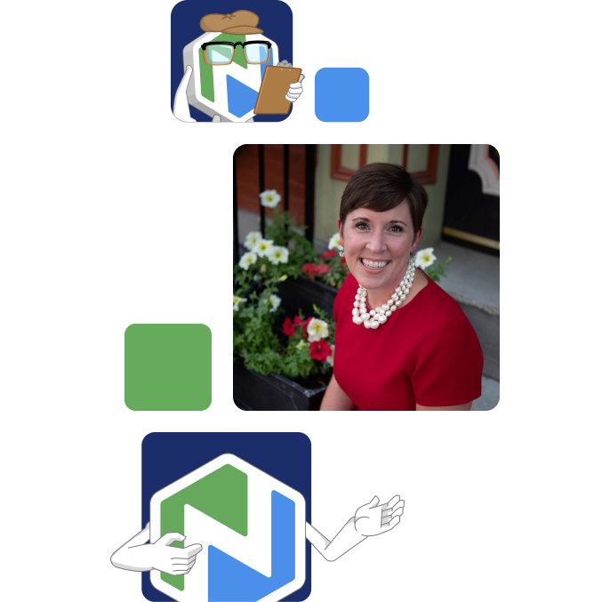 Tiles of Niche Buddy and a smiling woman