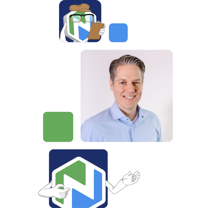 Tiles of Niche Buddy and a smiling man in a blue shirt