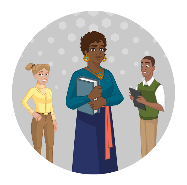 A group of diverse professionals, smiling at the camera.