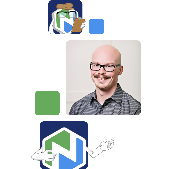 Tiles of Niche Buddy and a smiling man.