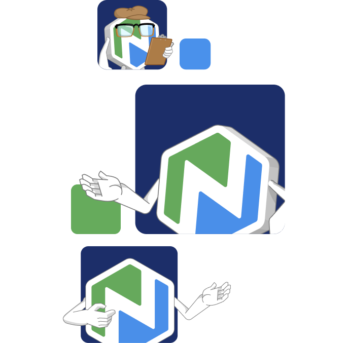 A series of blue and green tiles with Niche Buddy.
