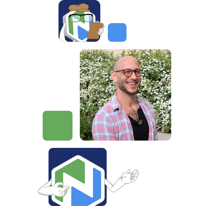 Tiles of Niche Buddy and a smiling man