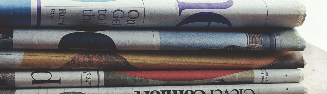 A stack of newspapers