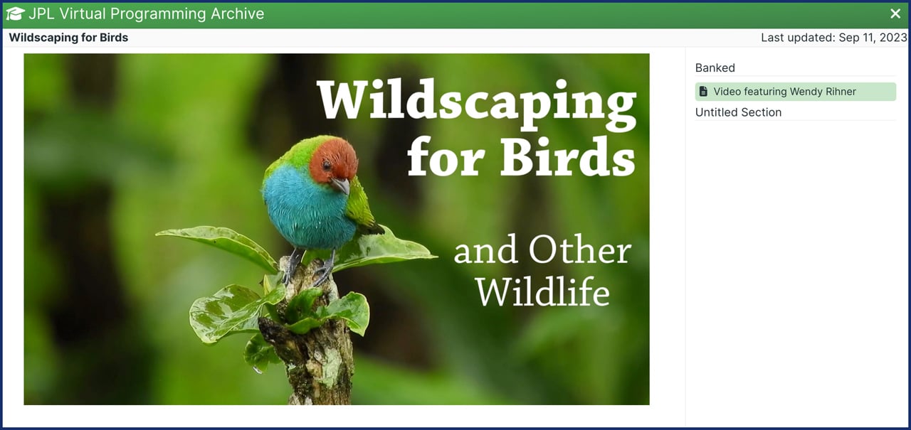 screenshot online wildscaping for birds program