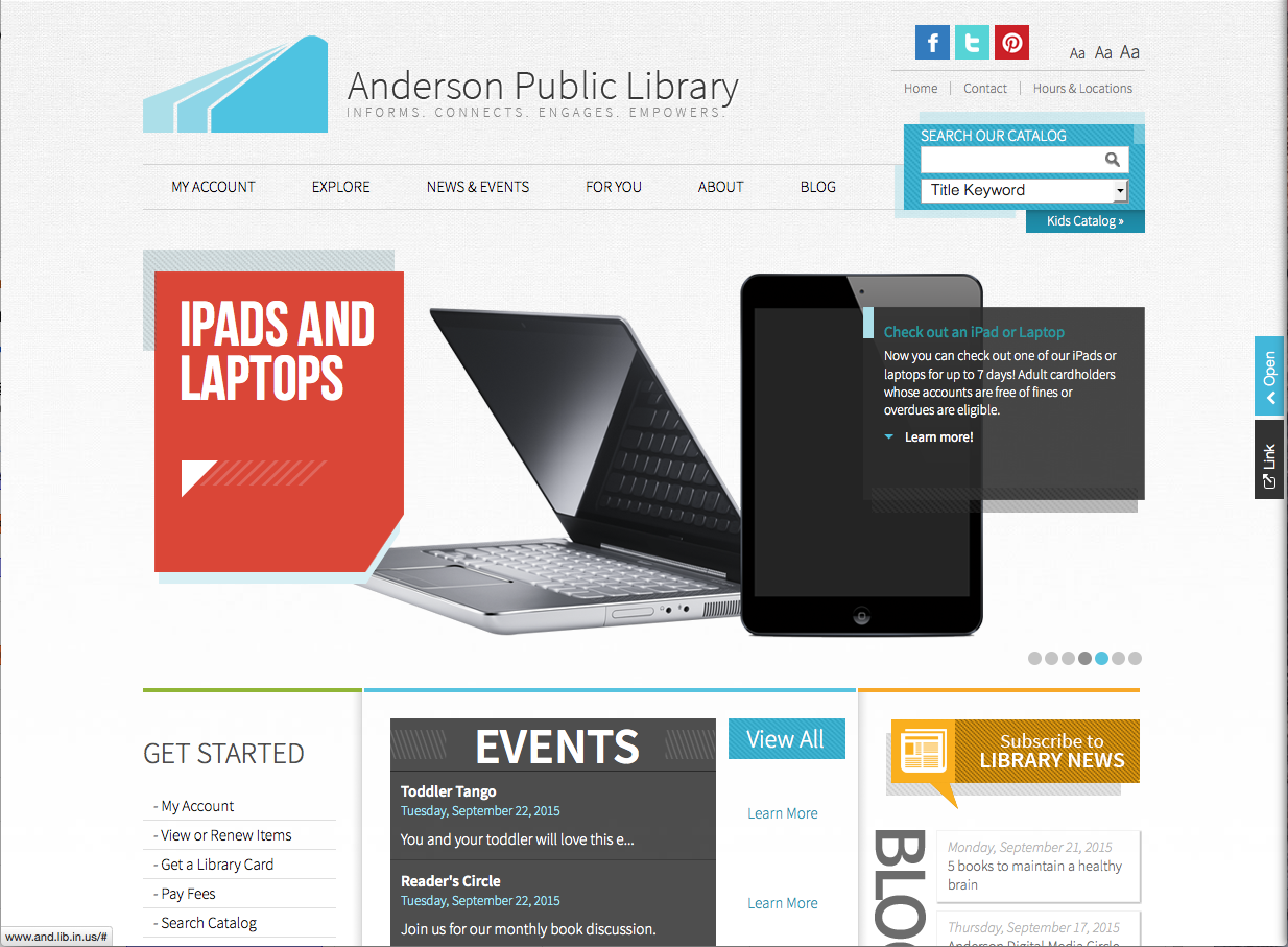 Anderson Public Library Home Page Anderson Public Library Home Page